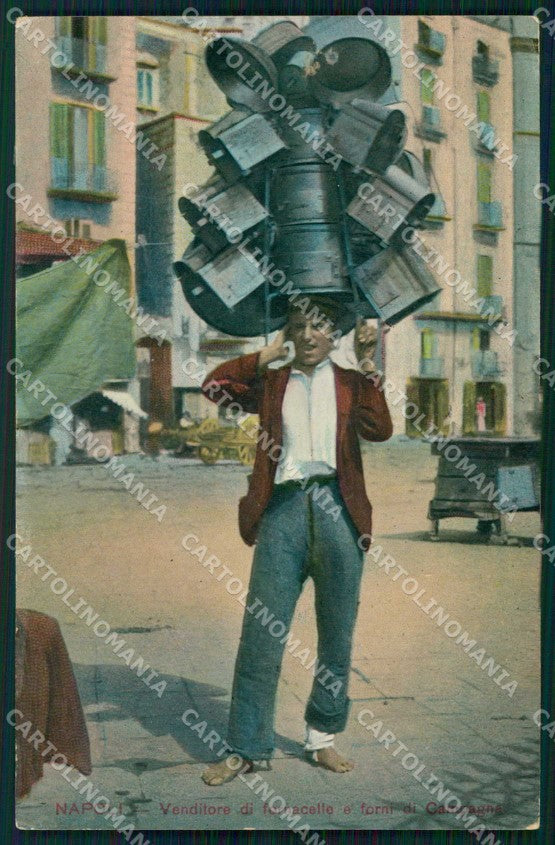 Napoli Città Costumi Venditore Fornelli Foto cartolina MX7794 – fronte
