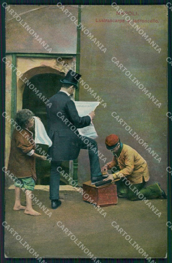 Napoli Città Costumi Lustra Scarpe Ladroncello Foto cartolina MX7809 – fronte