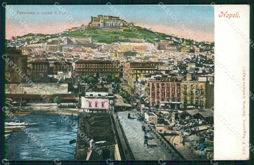 Napoli Città Veduta Mare Barche Castel Sant Elmo Ragozino 2260 cartolina MX7903 – fronte