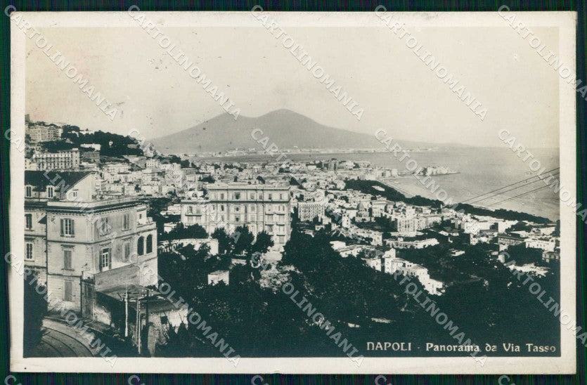 Napoli Città Veduta da Via Tasso Vesuvio Foto cartolina MX7906 – fronte