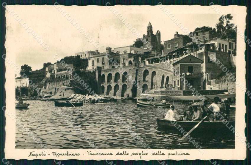 Napoli Città Marechiaro Scoglio Peschiera Barche Foto cartolina MX7912 – fronte