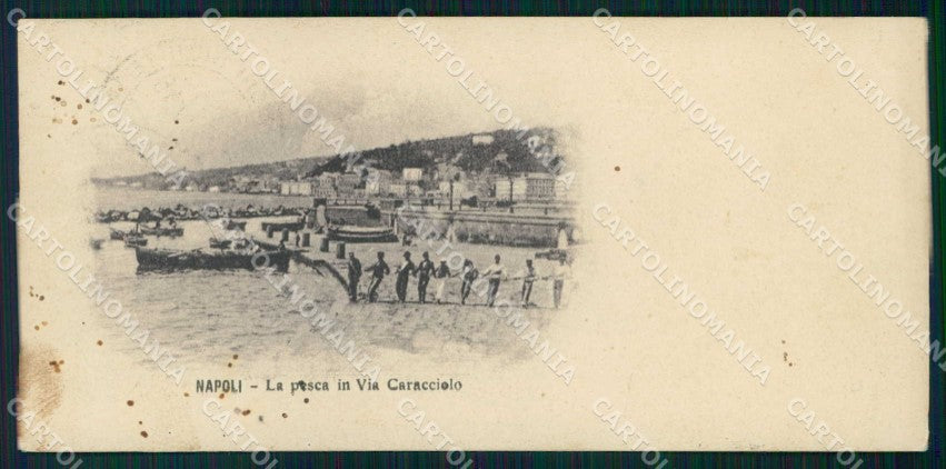 Napoli Città Via Caracciolo Mestieri Pescatori mini cartolina MX7925 – fronte