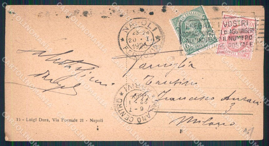 Napoli Città Corso Umberto I mini cartolina MX7926 – retro