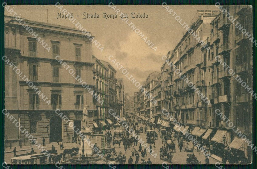 Napoli Città Strada Roma Toledo Tramway cartolina MX7934 – fronte