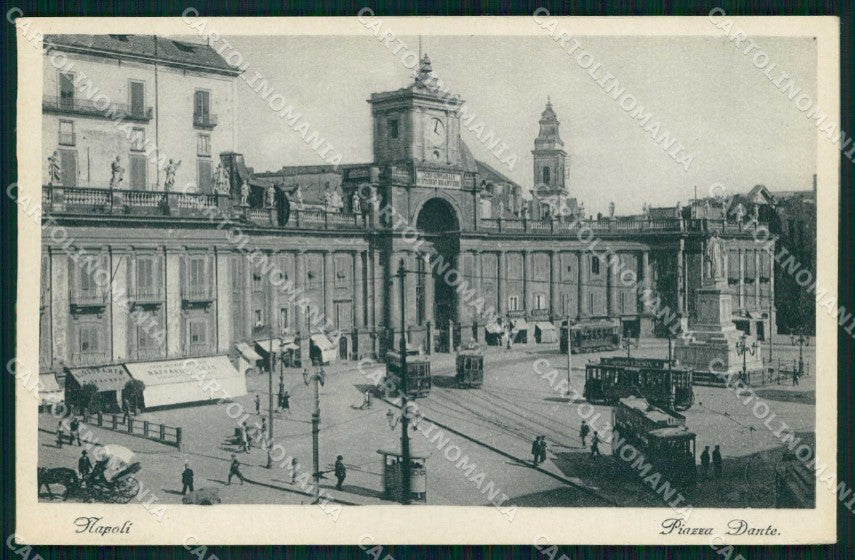 Napoli Città Piazza Dante Tram cartolina MX7945 – fronte