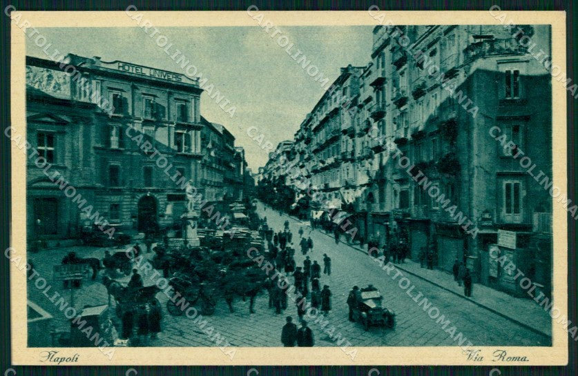 Napoli Città Via Roma Hotel Univers cartolina MX7946 – fronte
