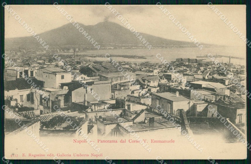 Napoli Città Veduta da Corso Vittorio Emanuele Ragozino 4117 cartolina MX7949 – fronte