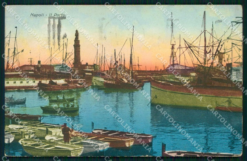 Napoli Città Porto con Barche cartolina MX7951 – fronte