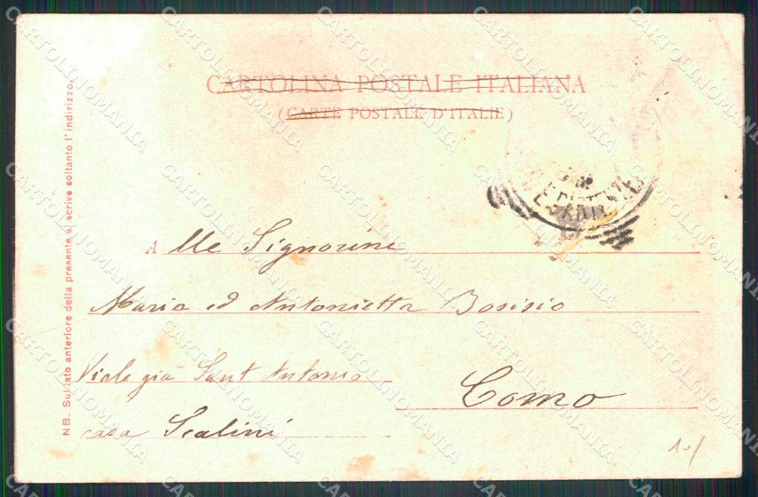 Napoli Città Piazza Cavour Tramway MACCHIE cartolina MX7956 – retro