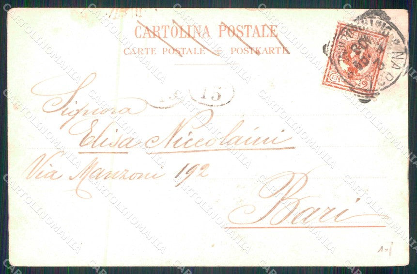 Napoli Città Piazza Monumento Dante Richter 312 Brogi cartolina MX7958 – retro