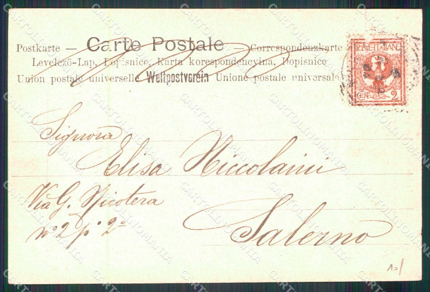 Napoli Città Piazza Dante Chioschi STRAPPO PIEGA cartolina MX7959 – retro