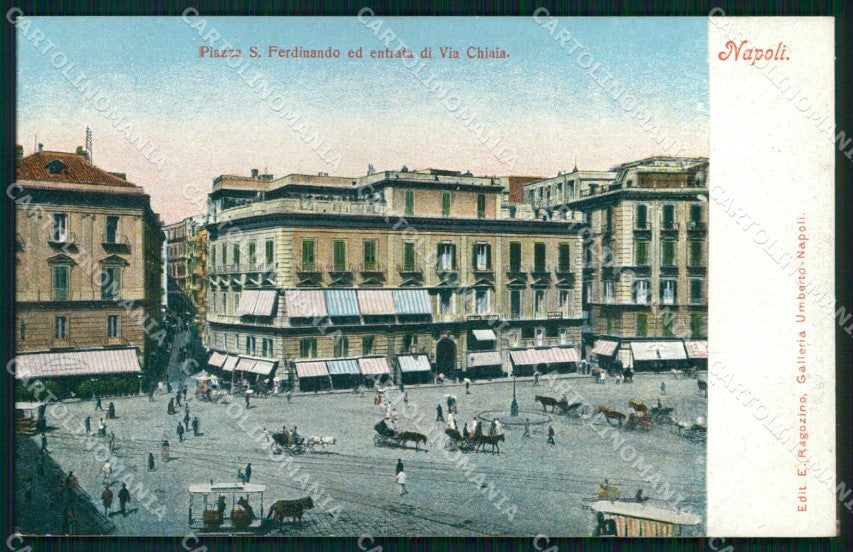 Napoli Città Piazza San Ferdinando Via Chiaia Ragozino 2675 cartolina MX7962 – fronte