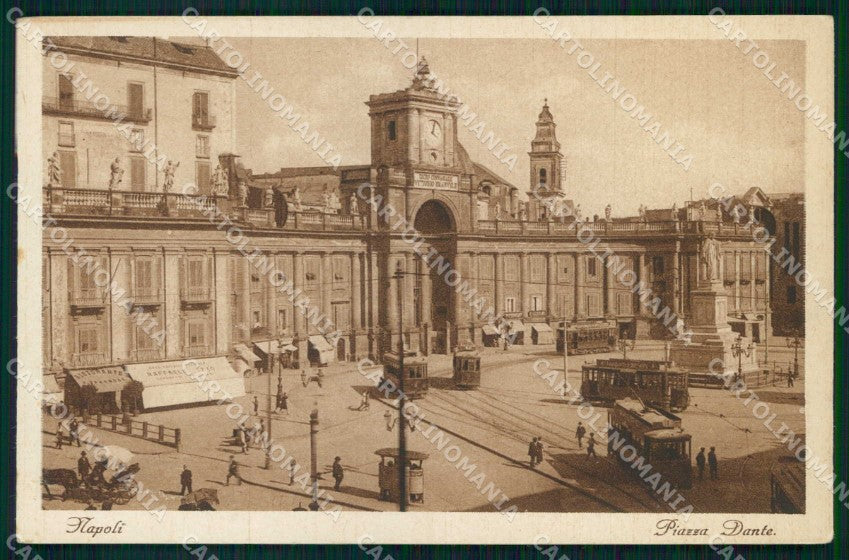 Napoli Città Piazza Dante Tram cartolina MX7963 – fronte