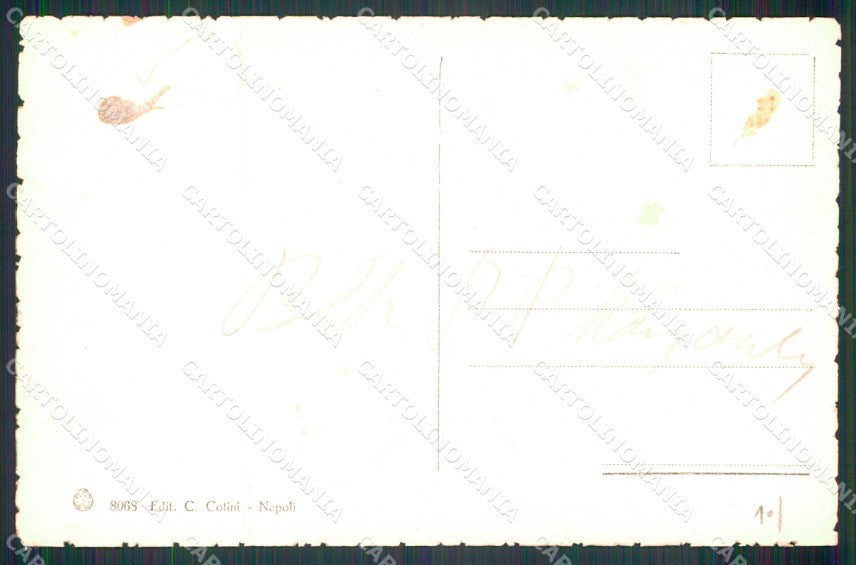 Napoli Città Veduta Vesuvio Barca Vela Brunner 8068 cartolina MX7966 – retro
