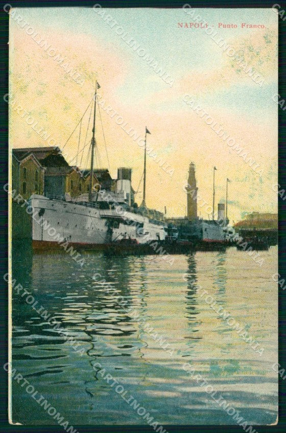 Napoli Città Punto Franco Barche cartolina MX7969 – fronte