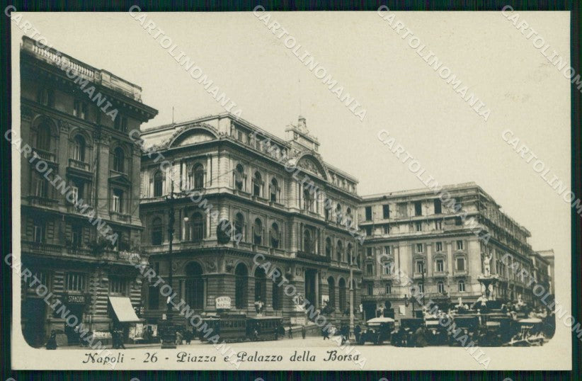Napoli Città Piazza Palazzo Borsa Tram Foto cartolina MX7971 – fronte