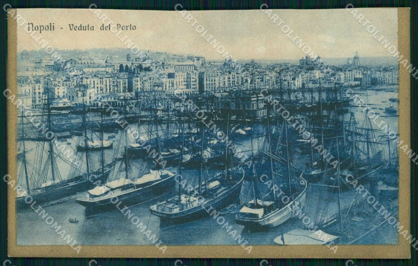 Napoli Città Veduta Generale Porto Barche RIFILATA cartolina MX7979 – fronte