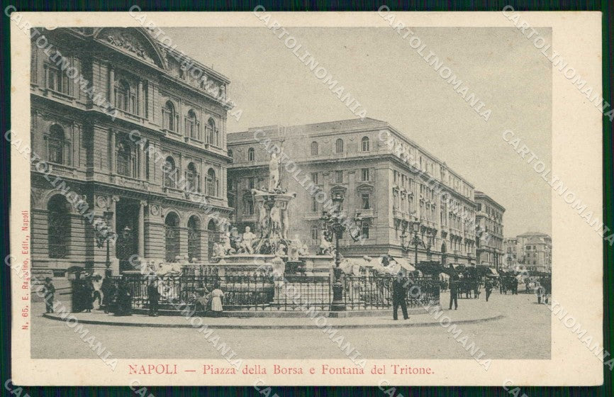 Napoli Città Piazza Borsa Fontana Tritone Ragozino 65 cartolina MX7990 – fronte