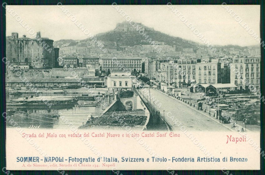 Napoli Città Strada Molo Castel Sant Elmo Maschio Angioino cartolina MX7991 – fronte