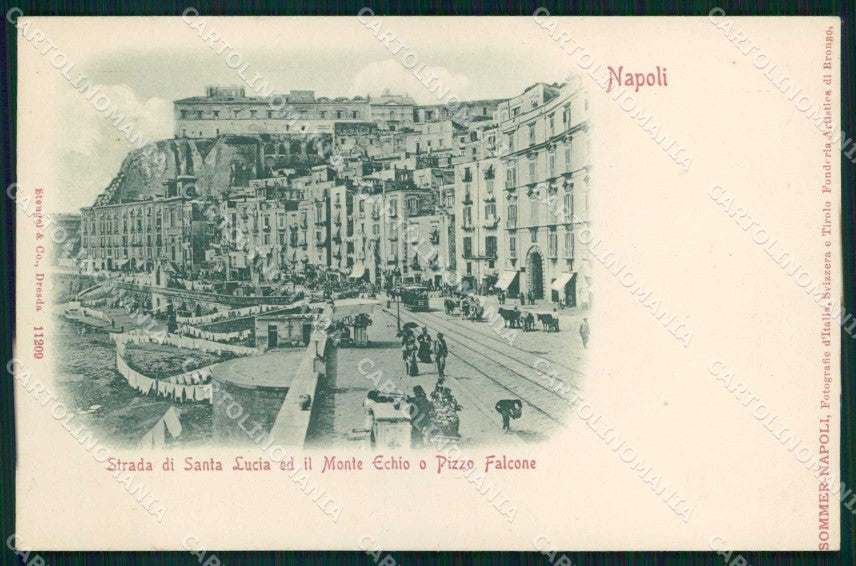 Napoli Città Strada Santa Lucia Tram Monte Echio Stengel 11209 cartolina MX7992 – fronte