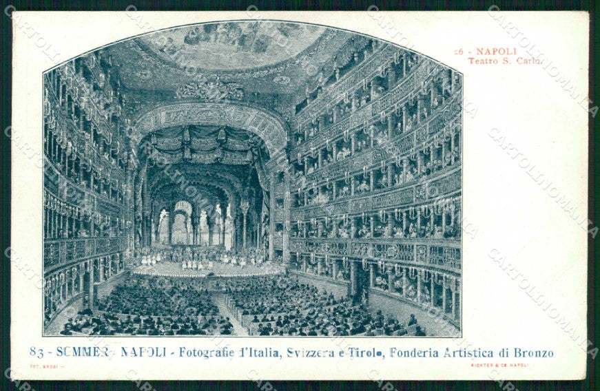 Napoli Città Interno Teatro San Carlo Richter 26 Brogi cartolina MX7994 – fronte
