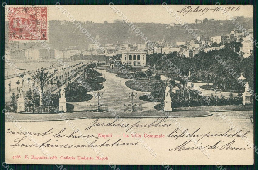Napoli Città Villa Comunale Ragozino 4068 cartolina MX7996 – fronte