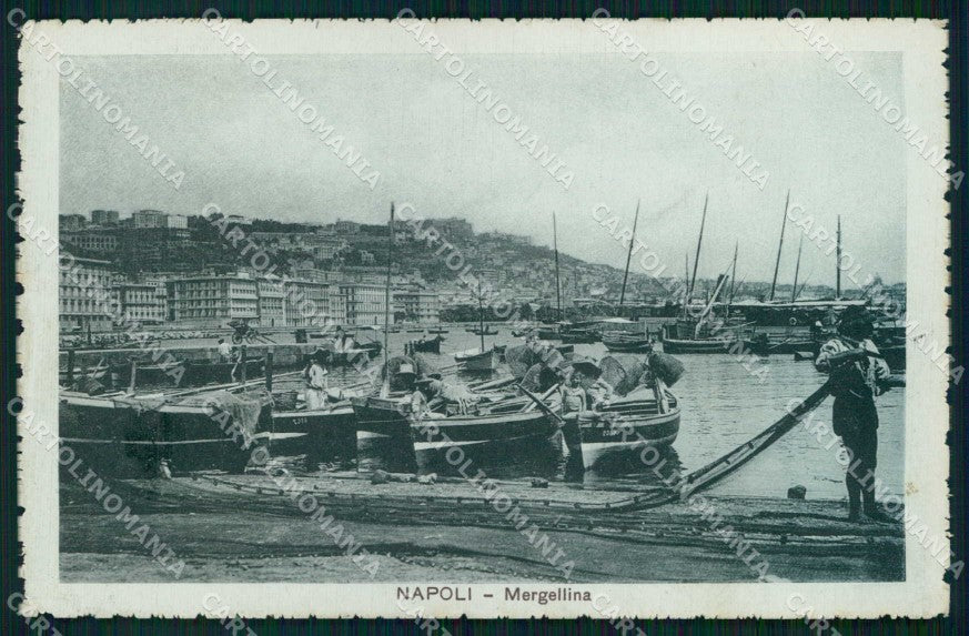 Napoli Città Mergellina Barche Pescatori cartolina MX8000 – fronte