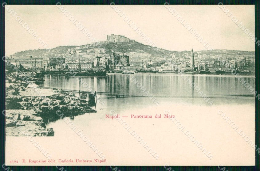 Napoli Città Veduta dal Mare Barche Ragozino 4104 cartolina MX8004 – fronte