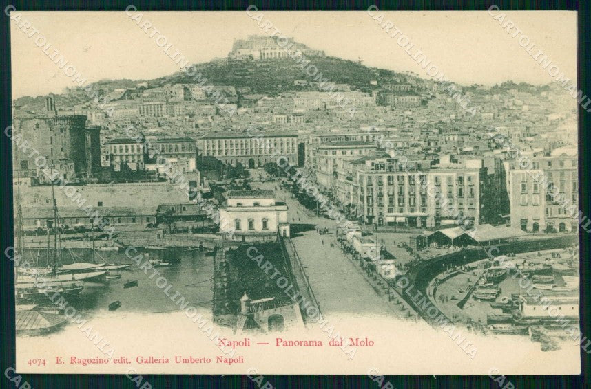 Napoli Città Strada Molo Castel Sant Elmo Ragozino 4074 cartolina MX8005 – fronte