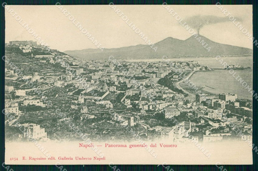 Napoli Città Veduta Generale da Vomero Vesuvio Ragozino 4154 cartolina MX8006 – fronte