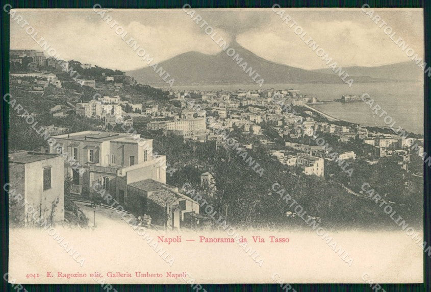 Napoli Città Veduta Generale da Via Tasso Vesuvio Ragozino 4041 cartolina MX8010 – fronte