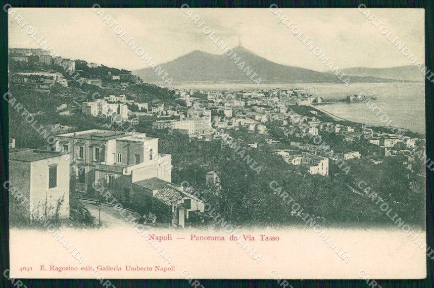 Napoli Città Veduta Generale da Via Tasso Vesuvio Ragozino 4041 cartolina MX8015 – fronte