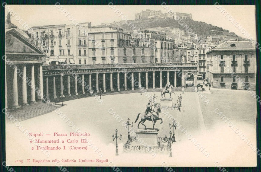 Napoli Città Piazza Plebiscito Monumenti Ragozino 4105 cartolina MX8016 – fronte