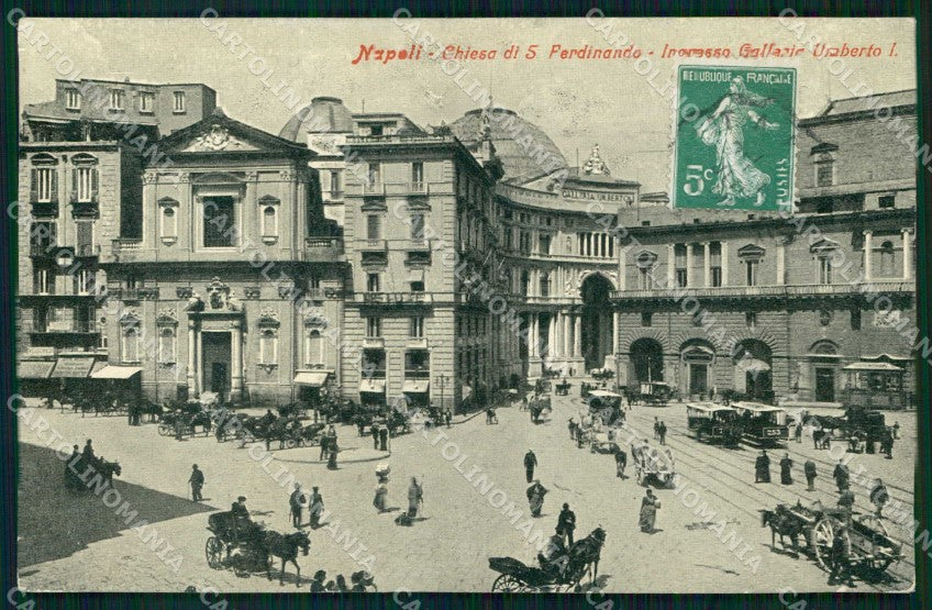 Napoli Città Chiesa San Ferdinando Tram Ingresso Galleria cartolina MX8023 – fronte