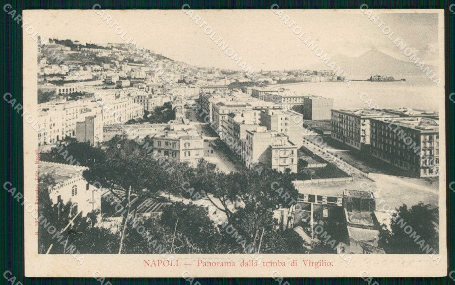 Napoli Città Veduta da Tomba Virgilio Vesuvio Ragozino 165 cartolina MX8028 – fronte