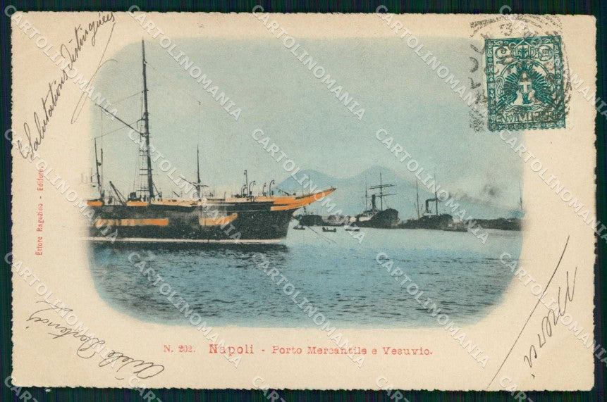 Napoli Città Porto Mercantile Vesuvio Ragozino 202 cartolina MX8035 – fronte