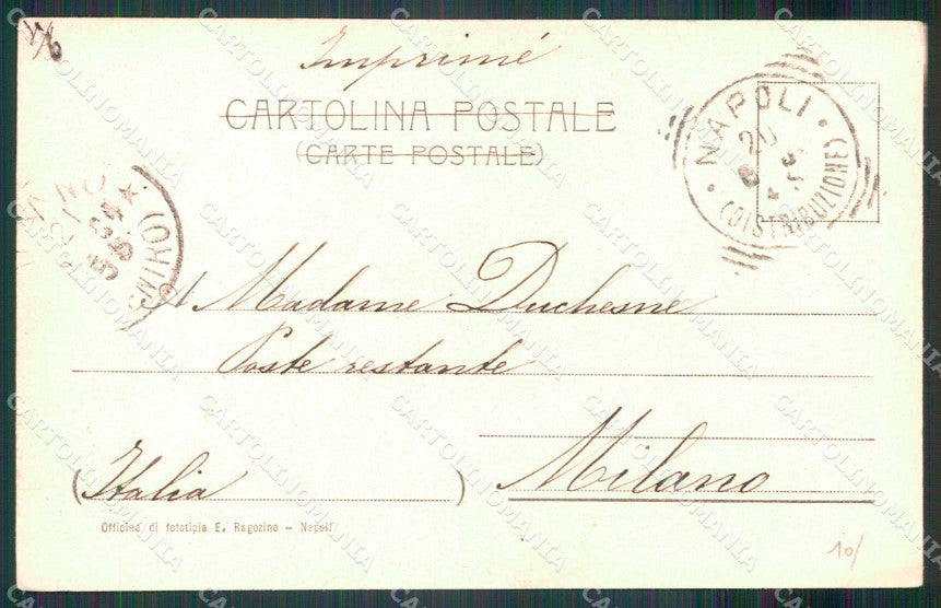 Napoli Città Piazza Borsa Fontana Tritone Ragozino 65 cartolina MX8041 – retro