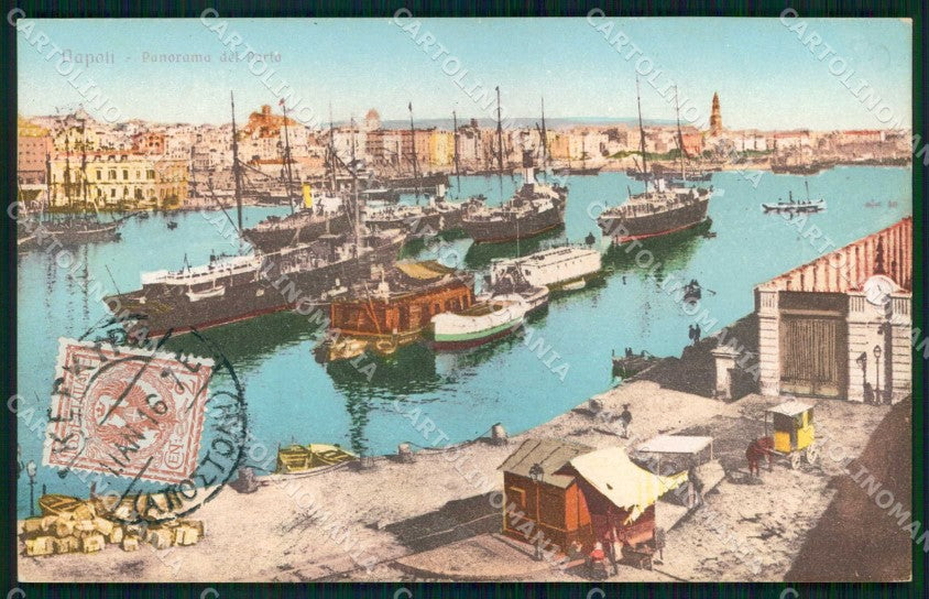 Napoli Città Veduta Generale Porto Barche cartolina MX8042 – fronte