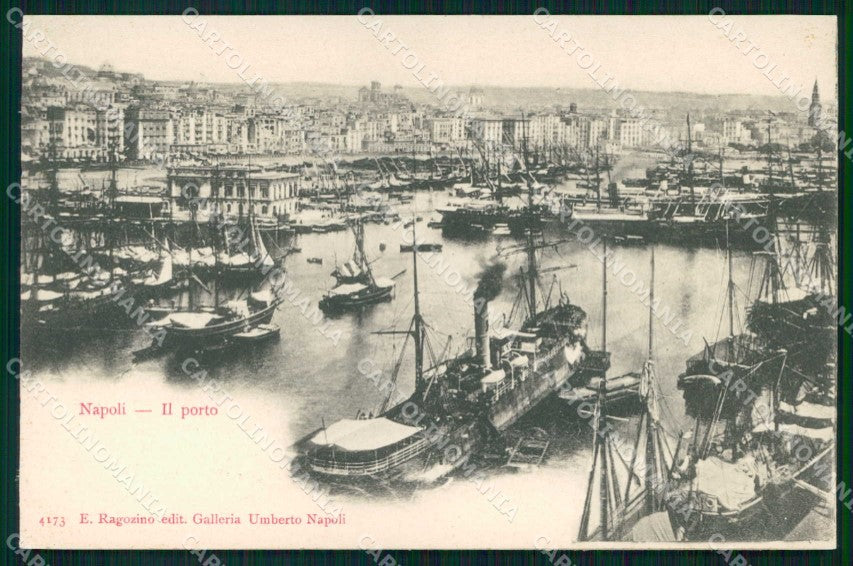 Napoli Città Veduta Generale Porto Barche Ragozino 4173 cartolina MX8045 – fronte