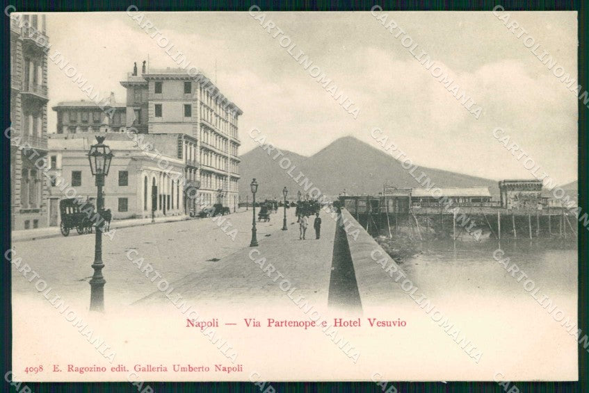 Napoli Città Via Partenope Hotel Vesuvio Ragozino 4098 cartolina MX8050 – fronte