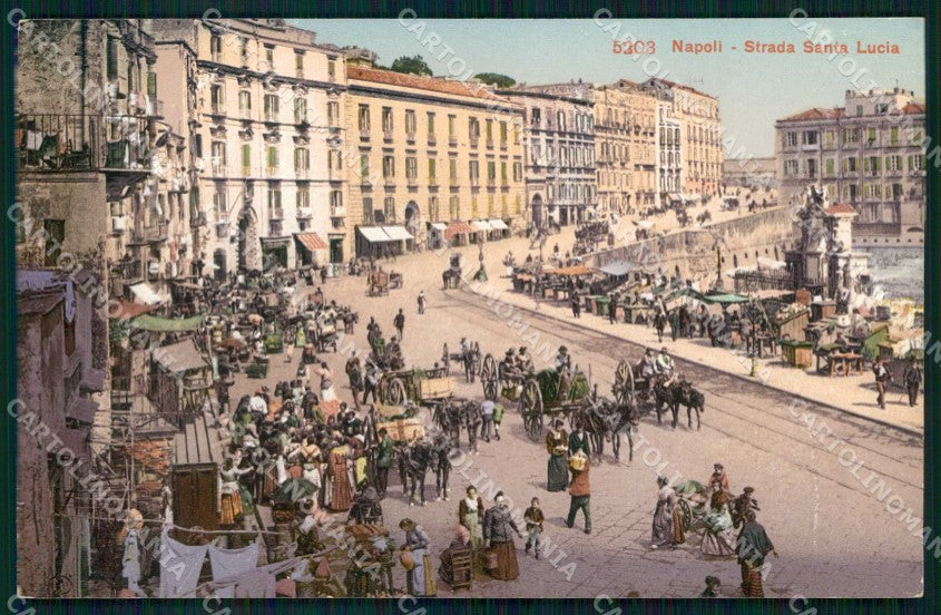 Napoli Città Strada Santa Lucia cartolina MX8064 – fronte