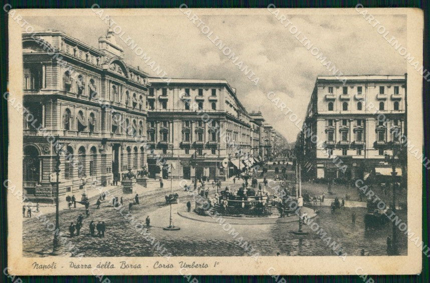 Napoli Città Piazza Borsa Corso Umberto I cartolina MX8069 – fronte