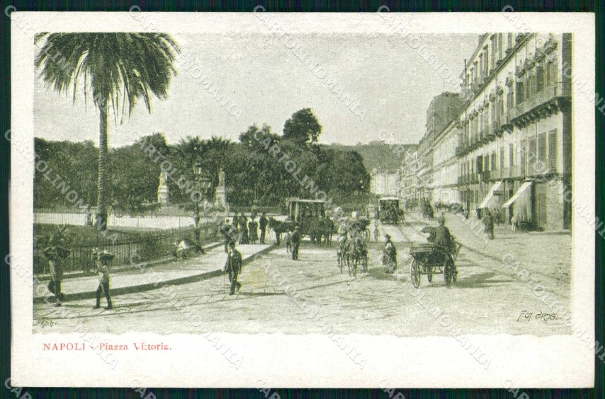 Napoli Città Piazza Vittoria Tramway Richter Brogi cartolina MX8074 – fronte