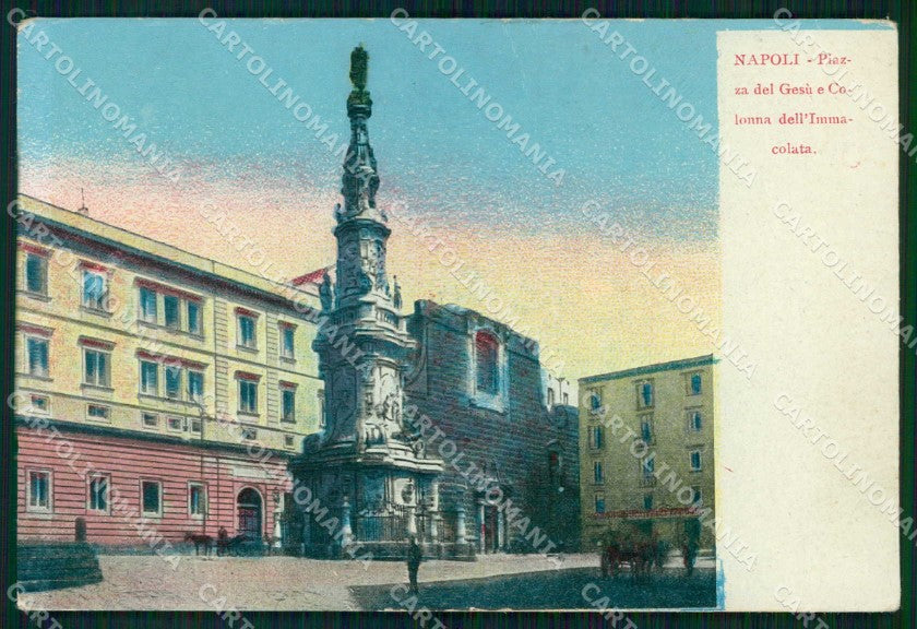 Napoli Città Piazza Gesù Colonna Immacolata cartolina MX8091 – fronte
