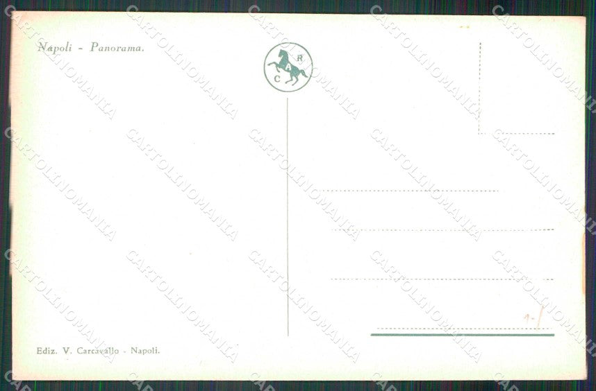 Napoli Città Veduta Generale Vesuvio Tramonto cartolina MX8096 – retro