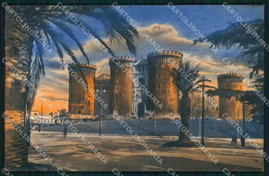 Napoli Città Maschio Angioino Tramonto cartolina MX8099 – fronte