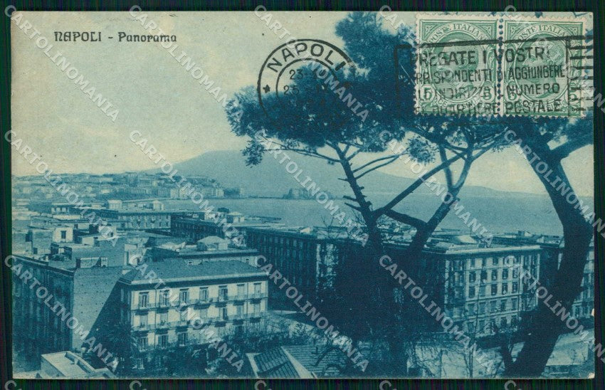 Napoli Città Veduta Generale Vesuvio PIEGHINA cartolina MX8118 – fronte