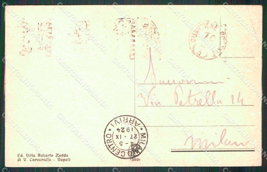 Napoli Città Veduta Generale Vesuvio PIEGHINA cartolina MX8118 – retro