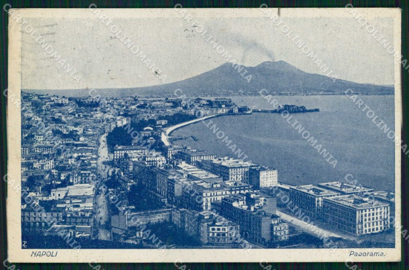 Napoli Città Veduta Generale Vesuvio PIEGHINA cartolina MX8119 – fronte