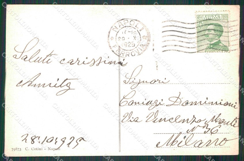 Napoli Città Veduta Generale Vesuvio cartolina MX8120 – retro